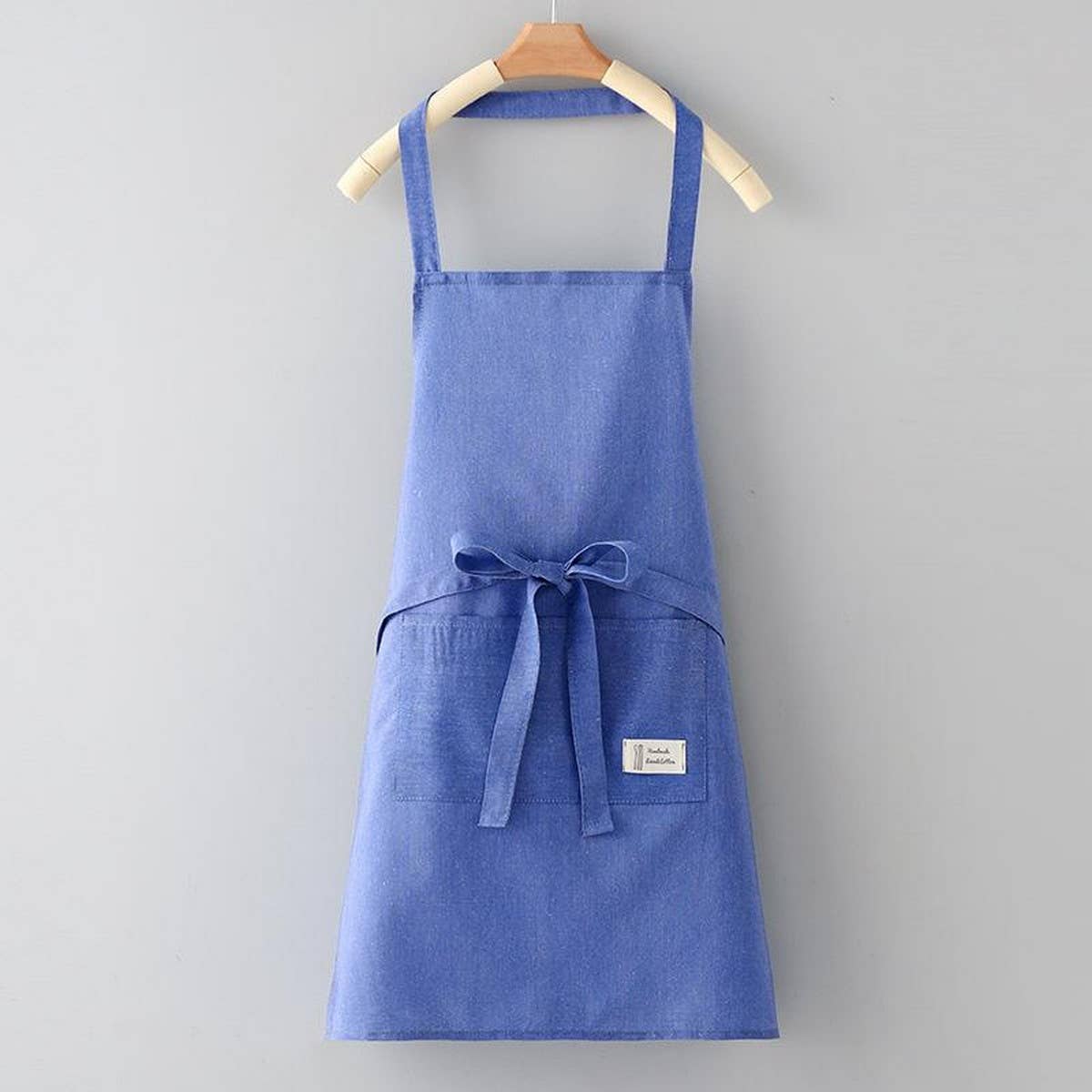 SOLID COLOR THIN APRON WITH POCKETS  Red / (OS) 1