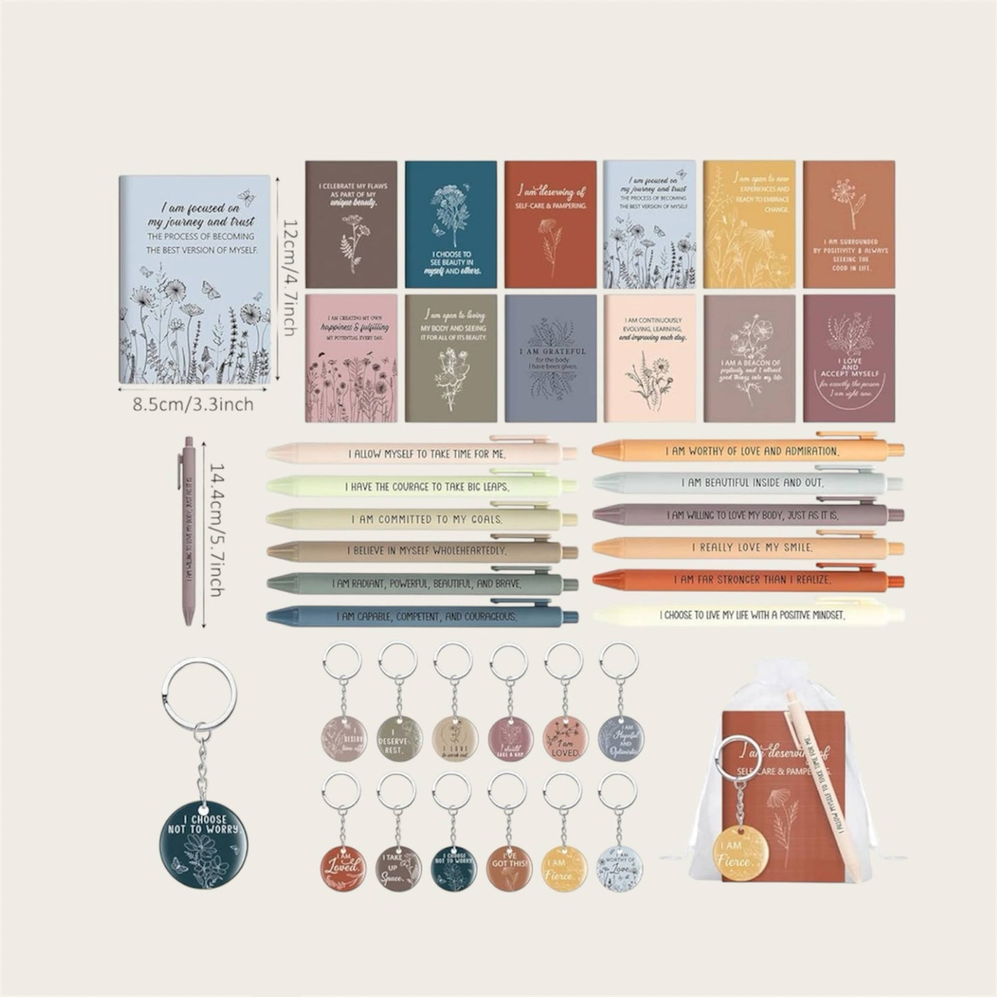 Christian Bible verse notebook pen and keychain sets