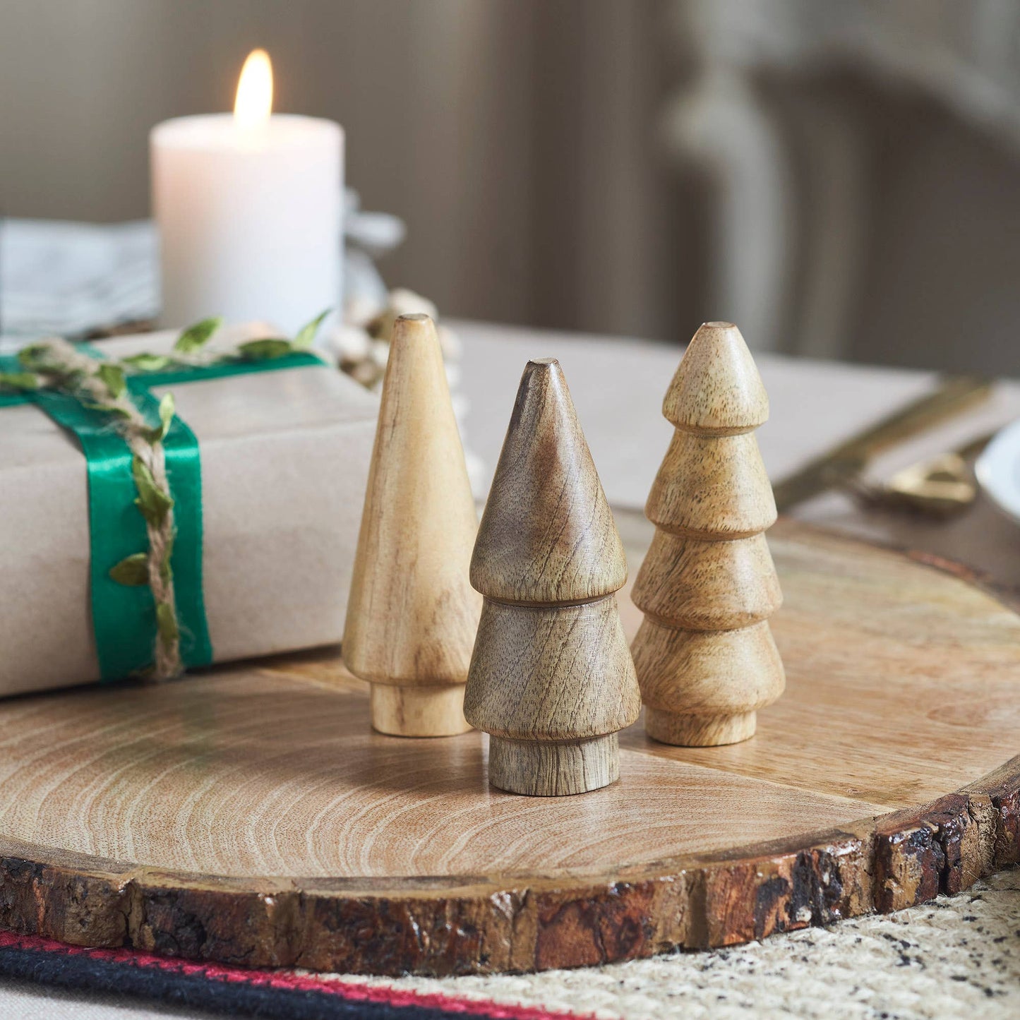 Conical Natural Wooden Tree - 3.25x1.25x1.25