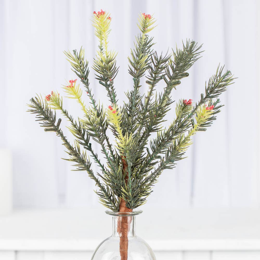 12" Artificial Spruce Pine Spray - Select Color: Green