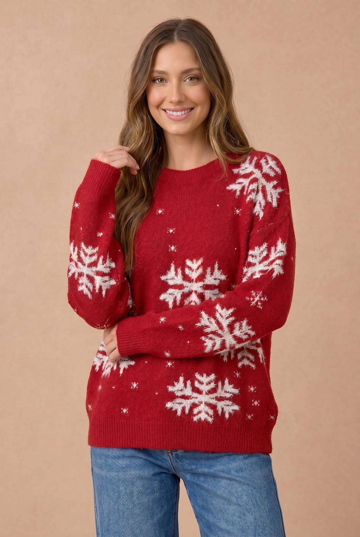 Snowflake Jacquard Pullover Sweater