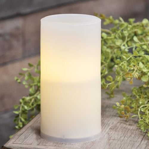 Light White Timer Pillar Candle, 3x4