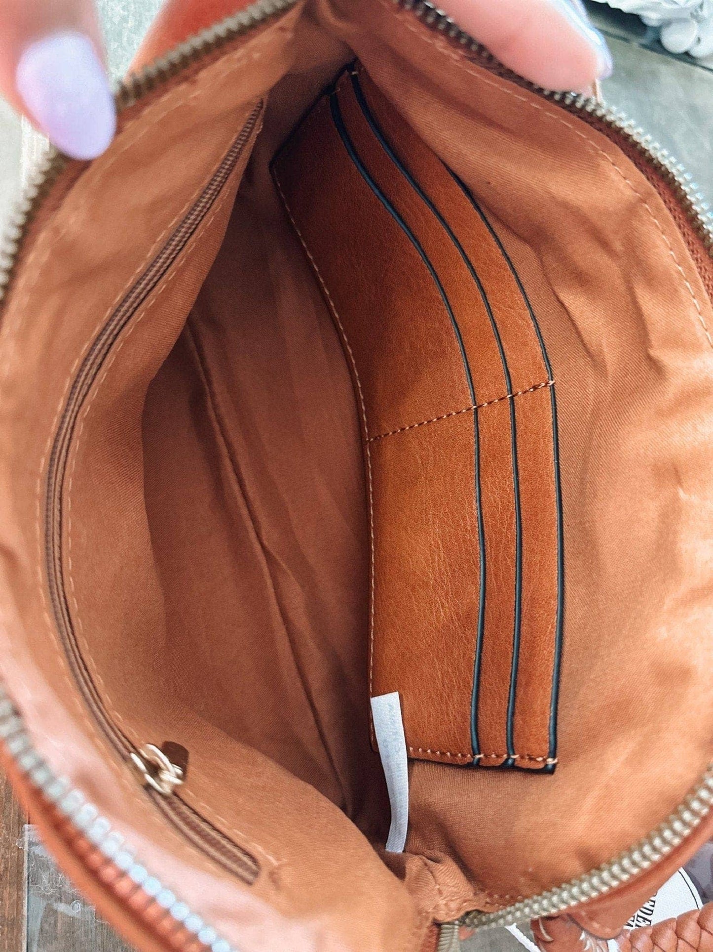 JYM0346 Soft Vegan Leather Wristlet/Clutch: Tan