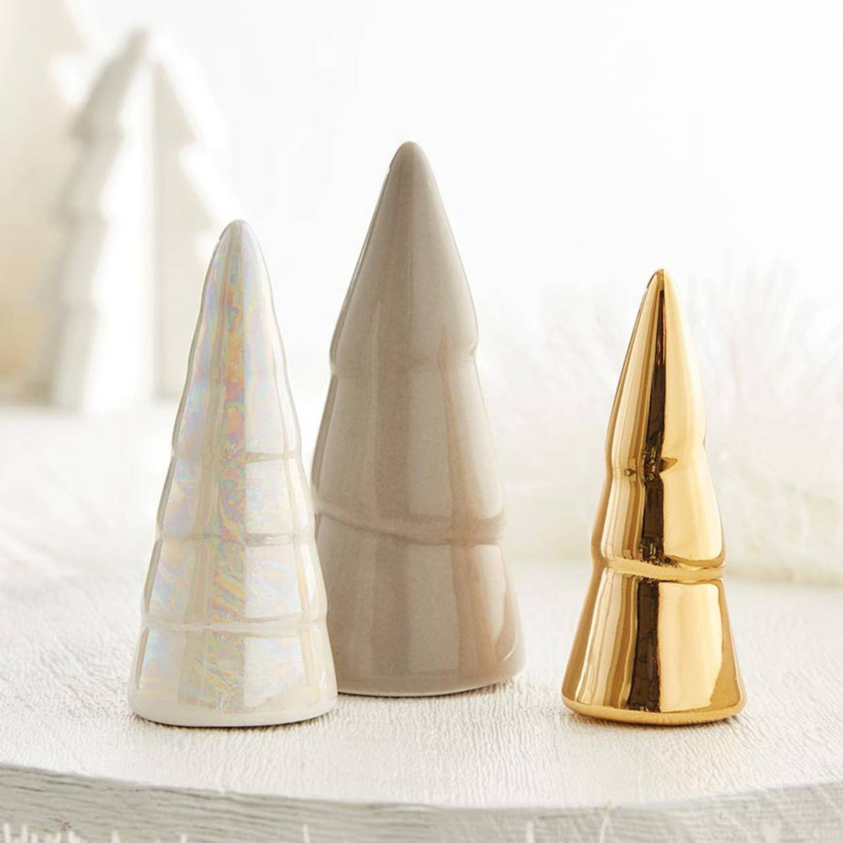 Ceramic Charcuterie Tree Set - White: Wipe Clean With Damp Cloth / Ceramic