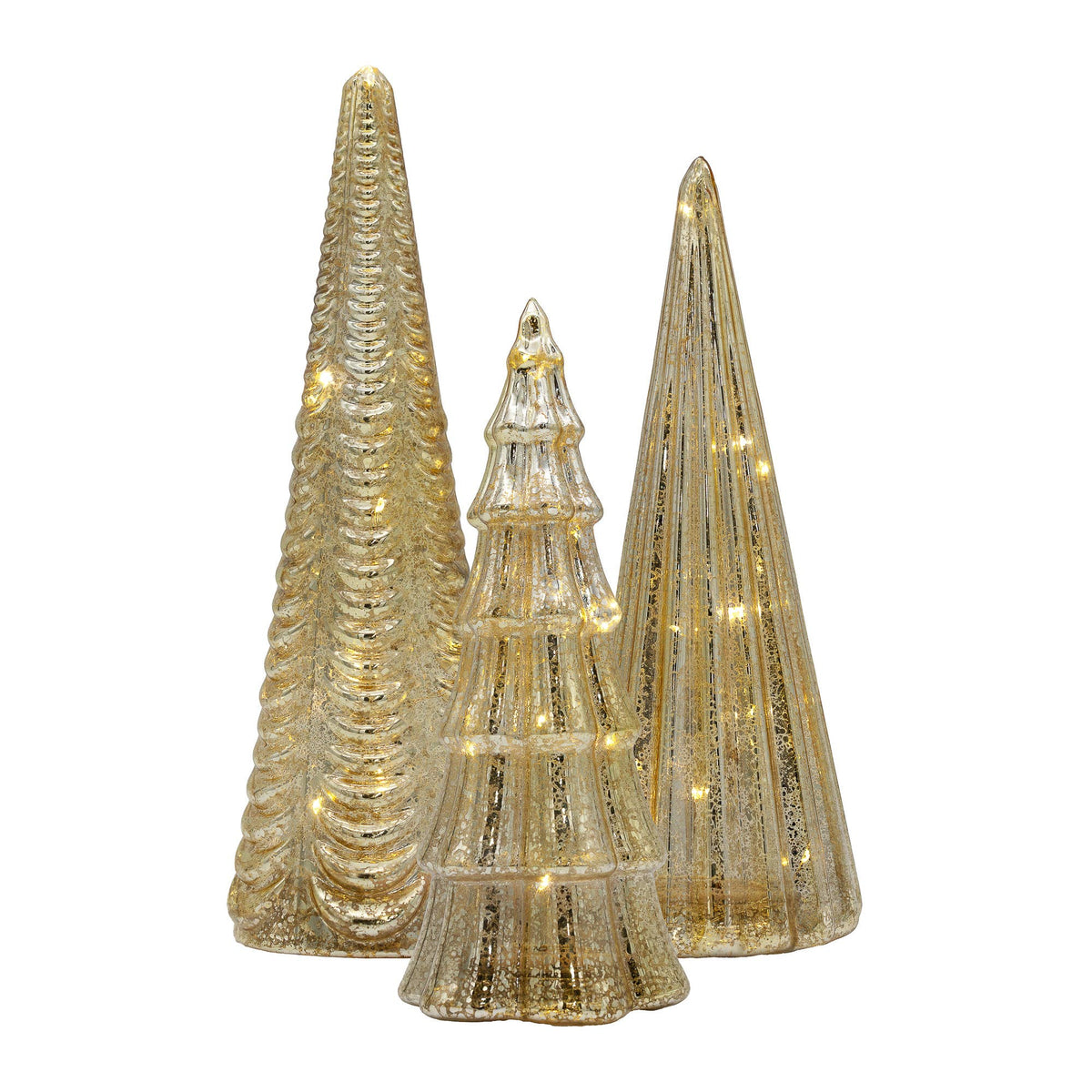 Battery-Operated Gold Mercury Tree