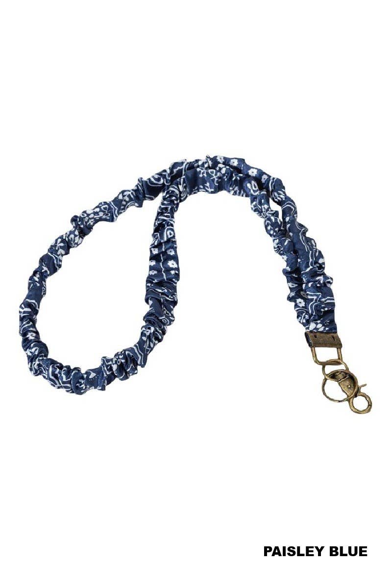 Trendy Scrunchie Lanyard: CHECKERED BLACK