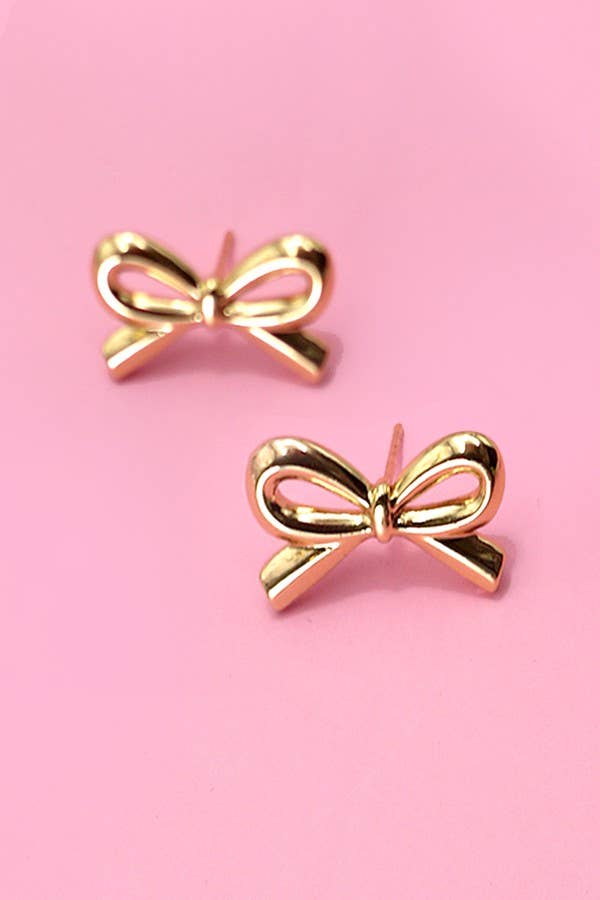 18K  BOW STUD EARRINGS