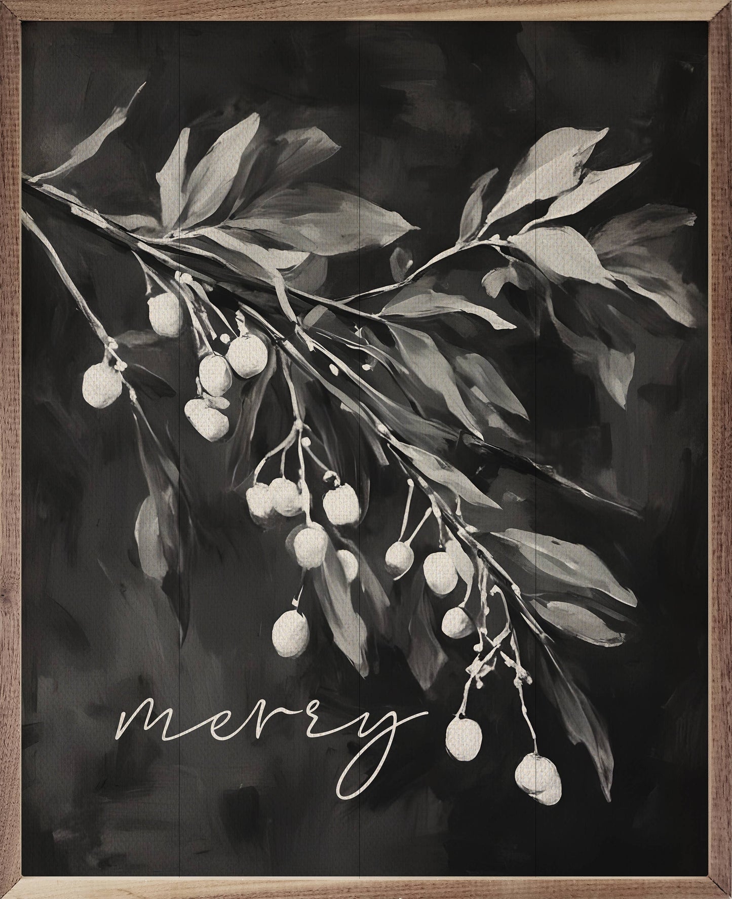 Merry Mistletoe BW: 16 x 20 x 1.5