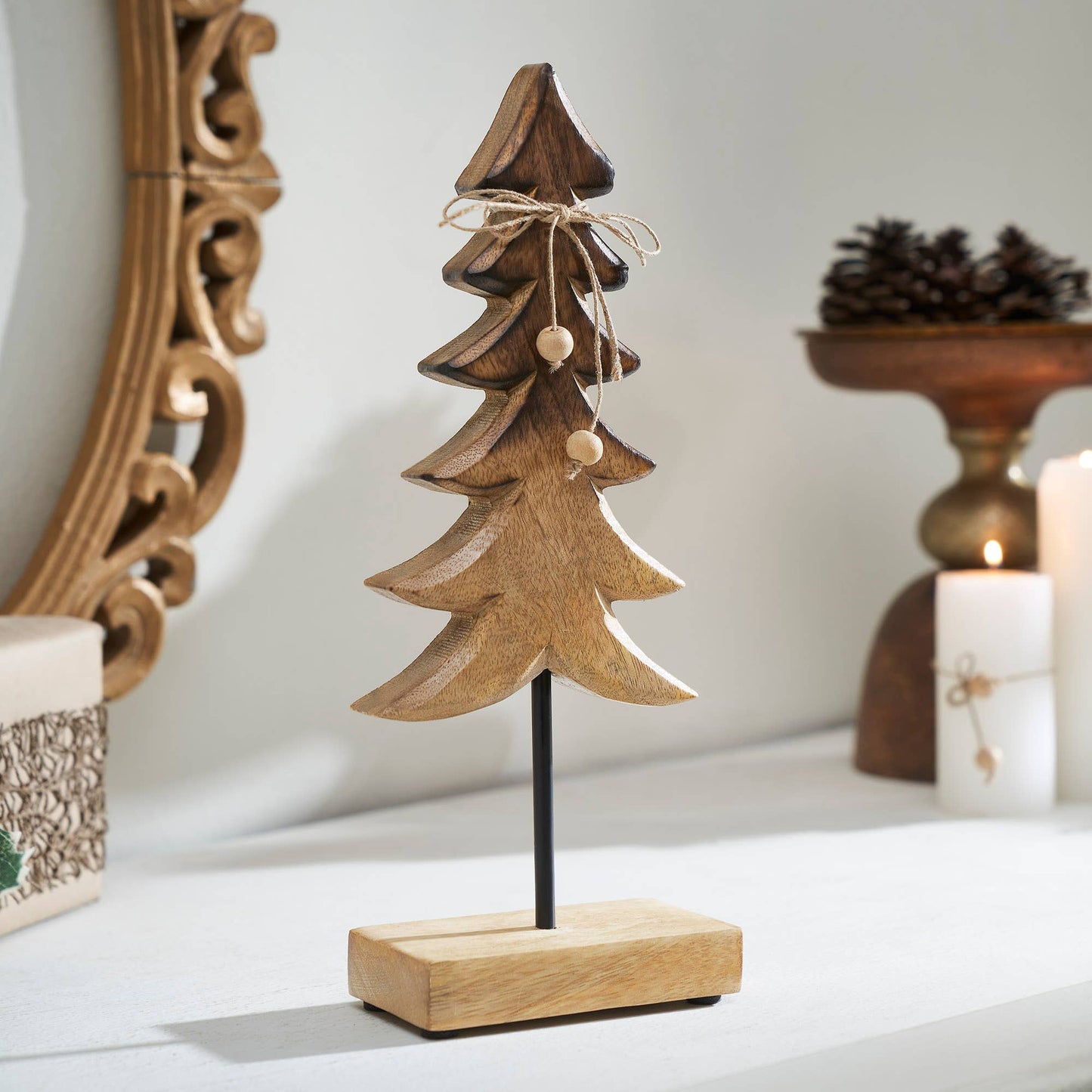 Two-Tone Natural Wooden Tree Medium 12x4.5x2.5
