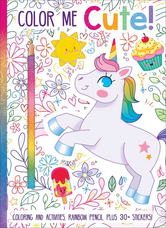 Color Me Cute! Coloring Book with Rainbow Pencil by: Paperback; 64 pages / English