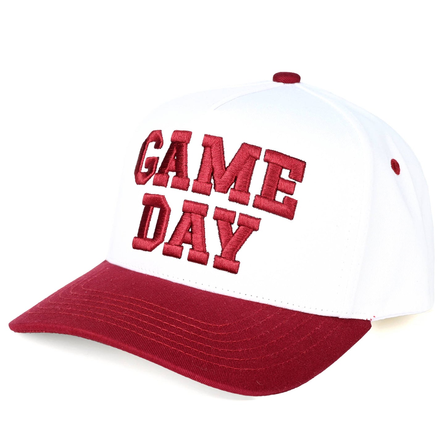 C.C GAME DAY Embroidered Cotton Baseball Cap: Red