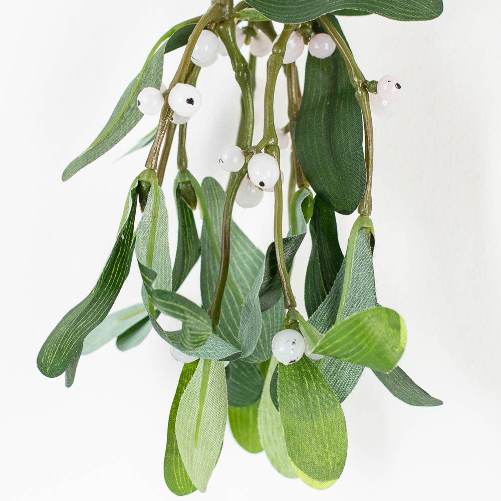 8" Hanging Artificial Mistletoe with Jute Hanger