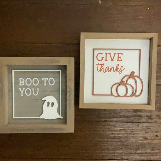 Boo/Thanks Reversible Sign