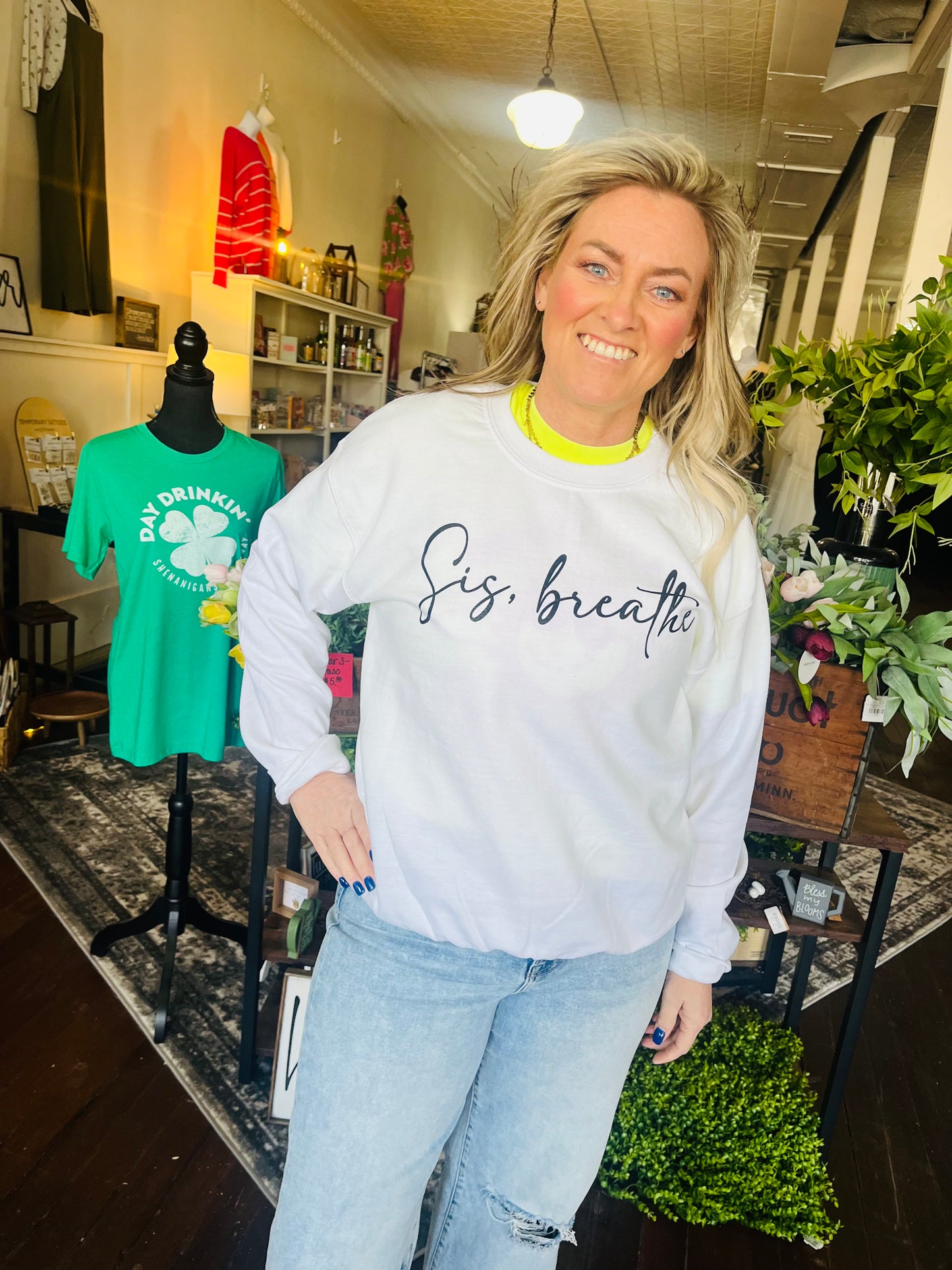 "Sis Breathe" Graphic Sweatshirt
