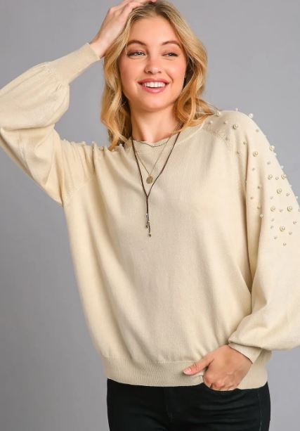 "Eloise" Pearl Detail Sweater
