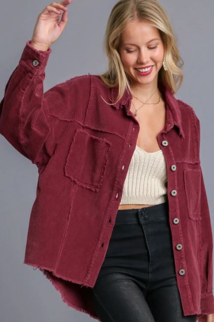 "Claire" Unfinished Hem Jacket