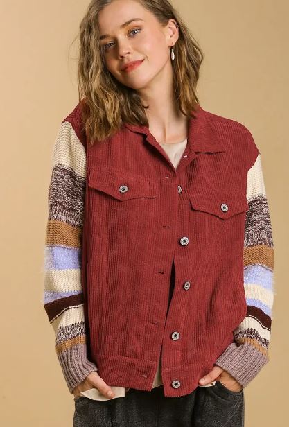 "Beth" Sweater/Cord Jacket