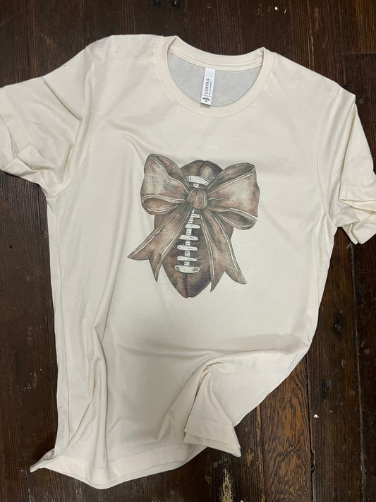 "Football Bow" Graphic Tee