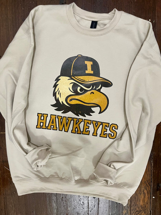 "Hawkeyes" Gildan Graphic Crewneck