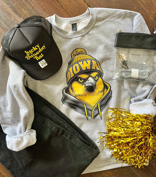"Hatted Herky" Gildan Graphic Crewneck