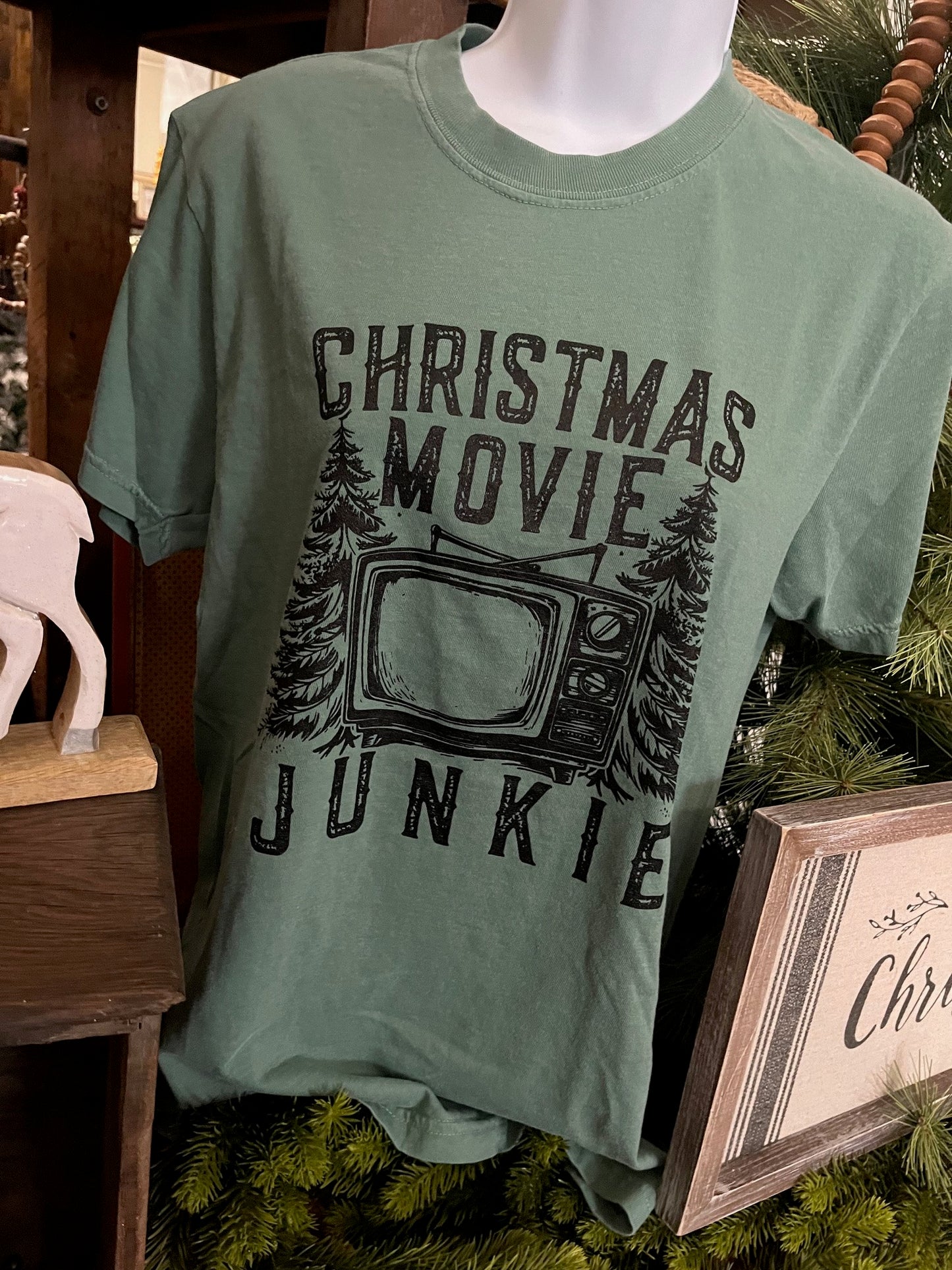 "Christmas Movie Junkie" Comfort Colors