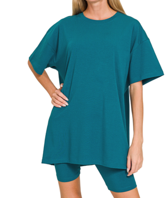 Cotton Top/Biker Short Set
