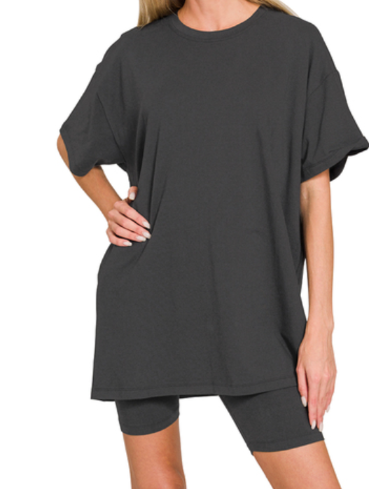 Cotton Top/Biker Short Set