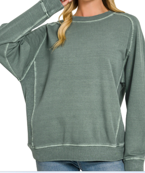 French terry pigment pullover