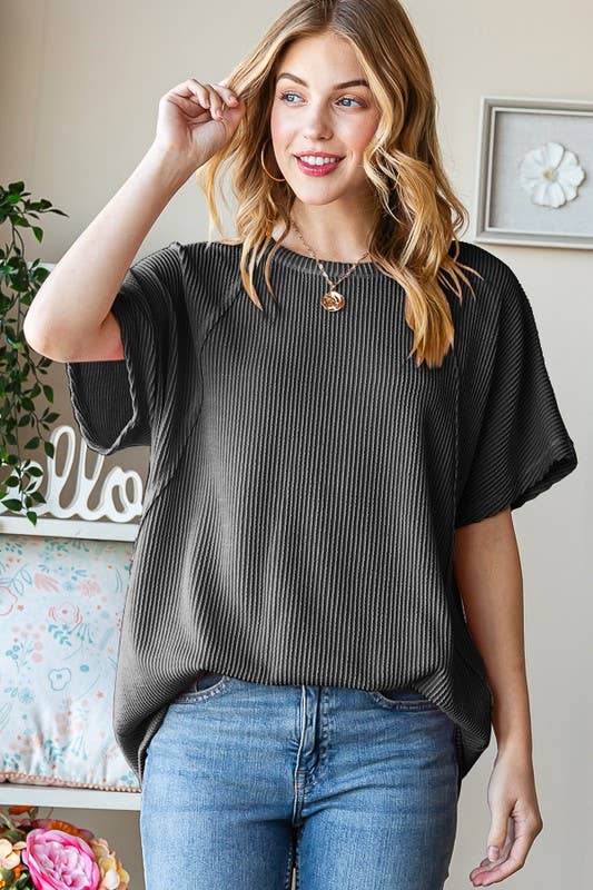 URBAN RIBBED TOP: LAVENDER