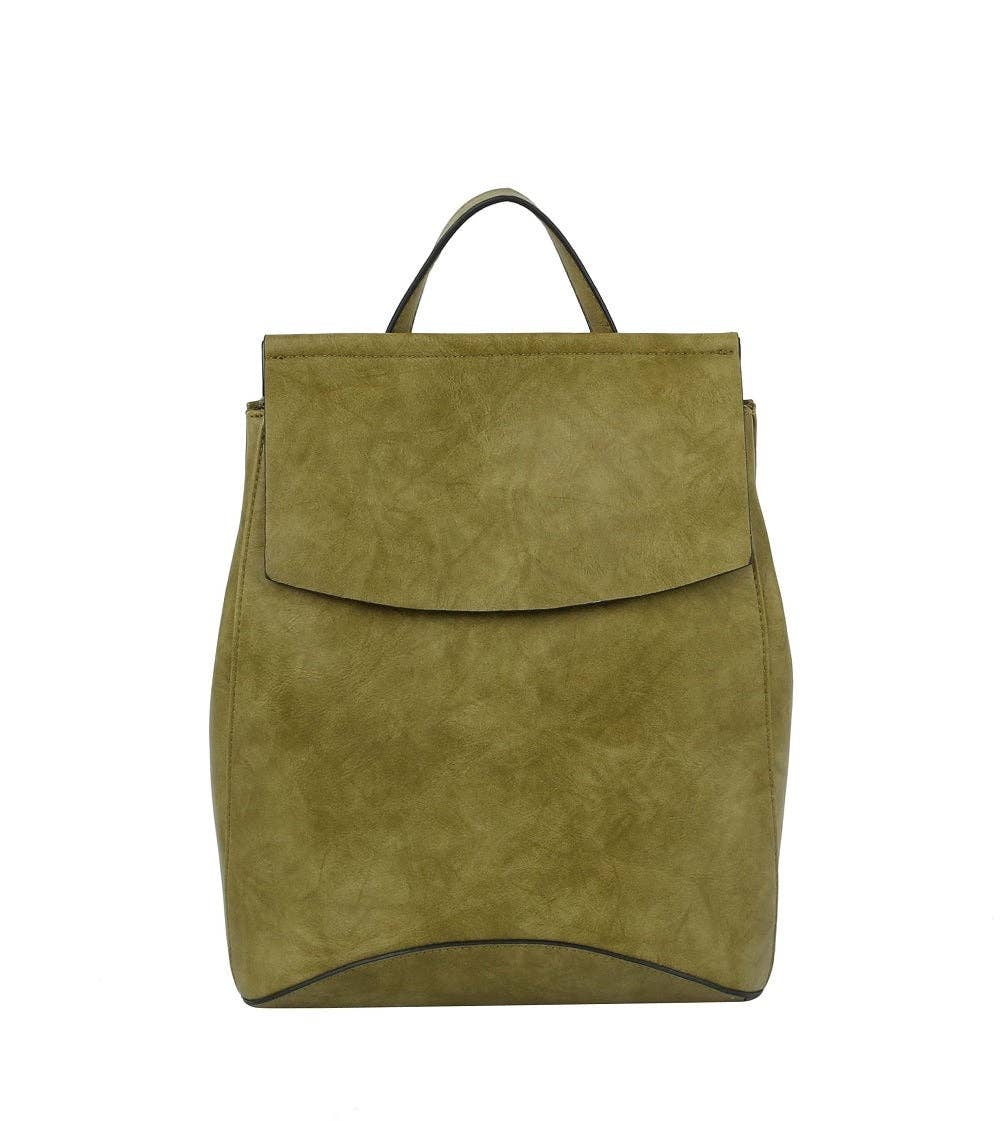 UNV0069 Flap Over Convertible Backpack: Brown