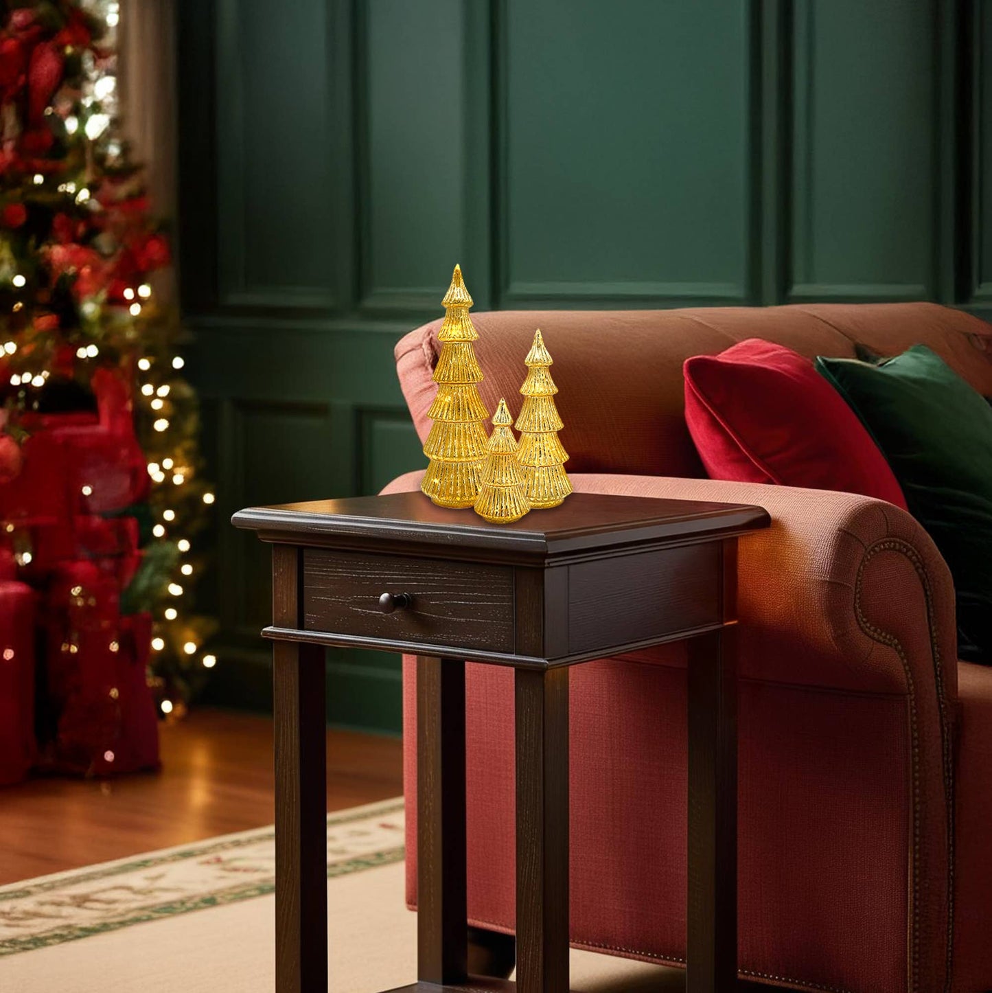 Battery-Operated Gold Trees