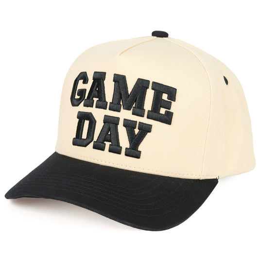 C.C GAME DAY Embroidered Cotton Baseball Cap: Black