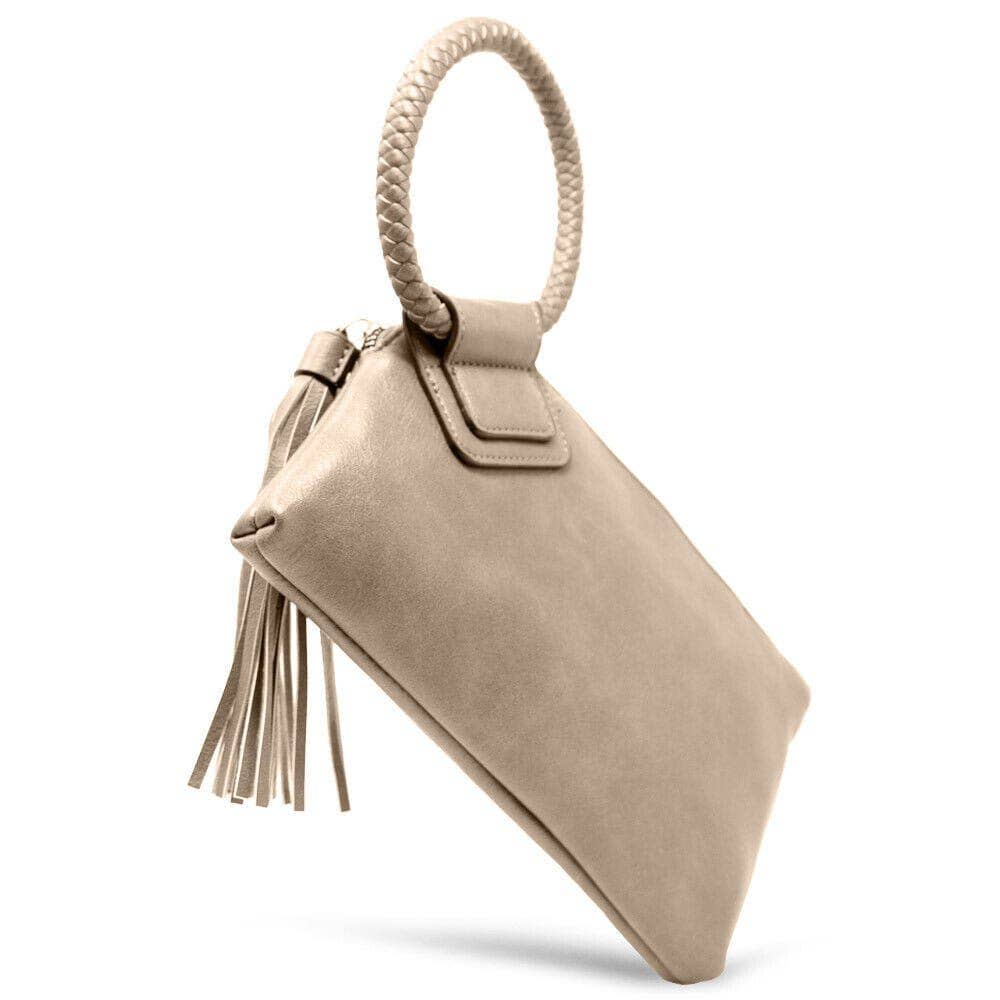 JYM0346 Soft Vegan Leather Wristlet/Clutch: Brown