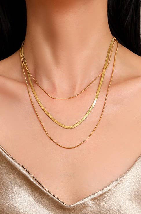 NON-TARNISH LAYERED CHAIN NECKLACE