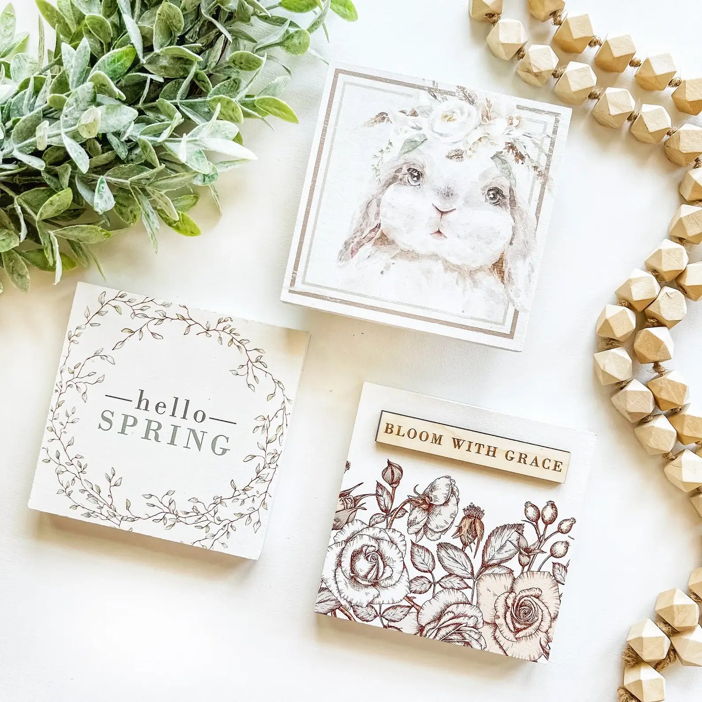 Spring Mini Tiered Tray Signs: Bloom With Grace