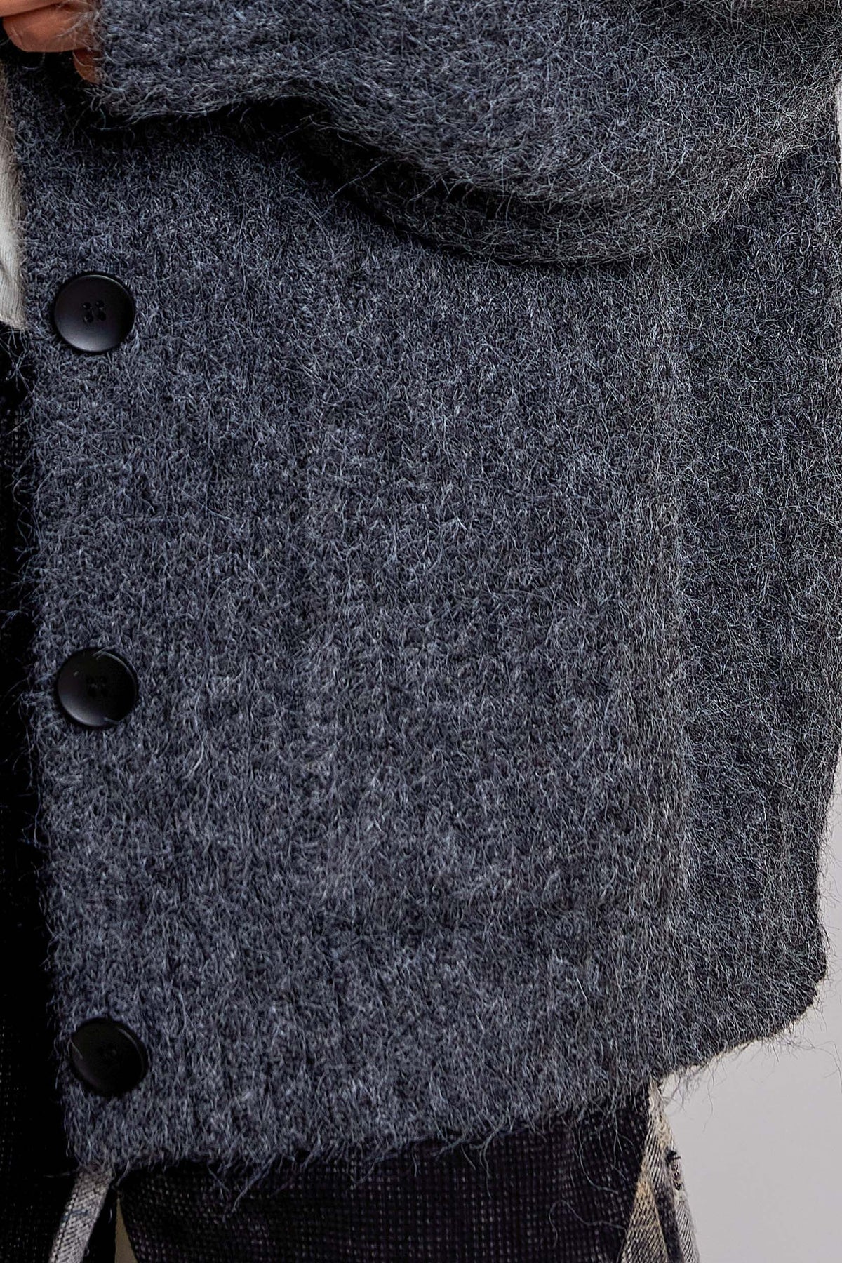Oversized Ribbed Knit V-Neck Button Pockets Cardigan ALMOND / OS