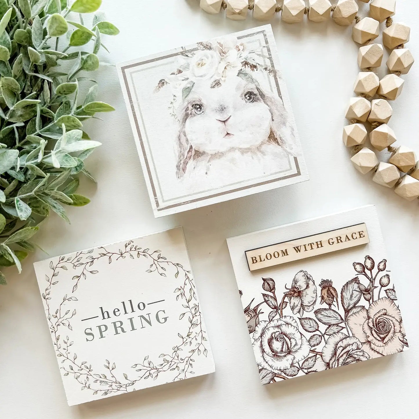 Spring Mini Tiered Tray Signs: Hello Spring