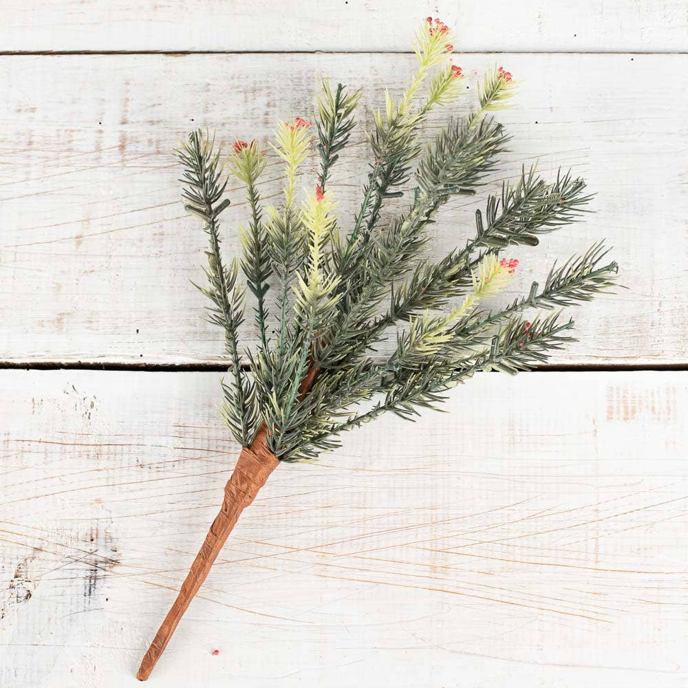 12" Artificial Spruce Pine Spray - Select Color: Green