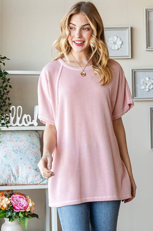 URBAN RIBBED TOP: LAVENDER