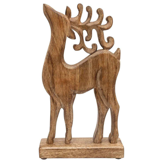 12.5" Whimsical Deer Mango Wood Christmas