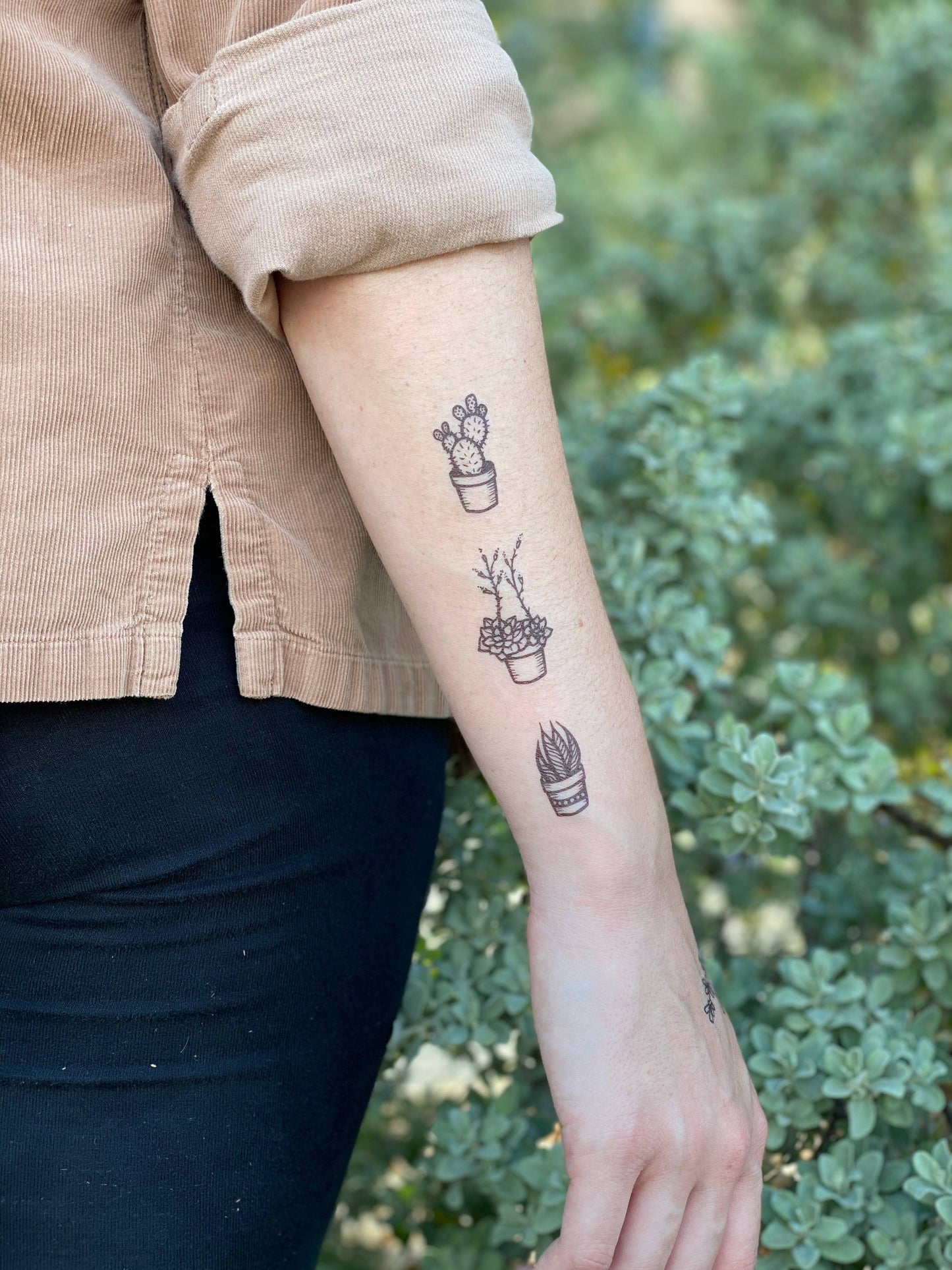 Potted Cactus Temporary Tattoo: 1-Pack