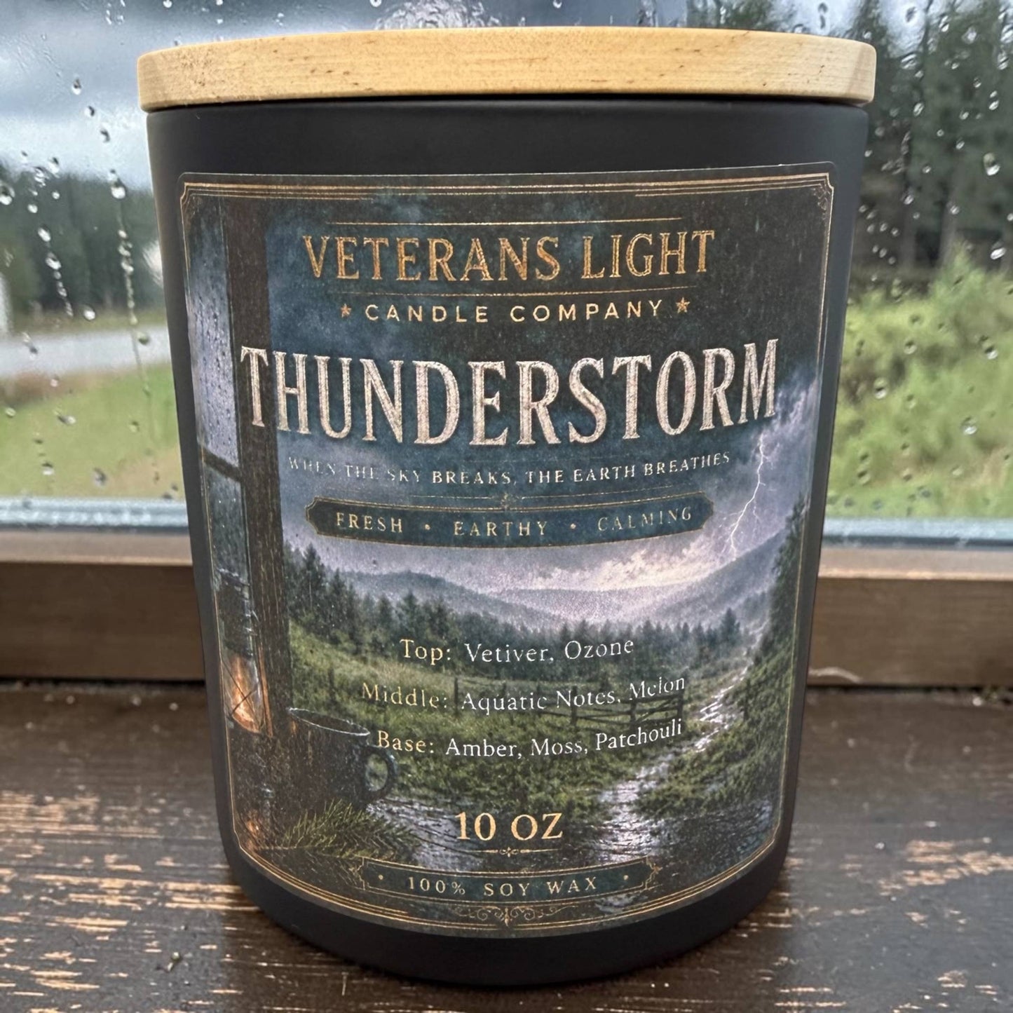 Thunderstorm Candle | Fresh Rain, Ozone & Earthy Scent: 10oz