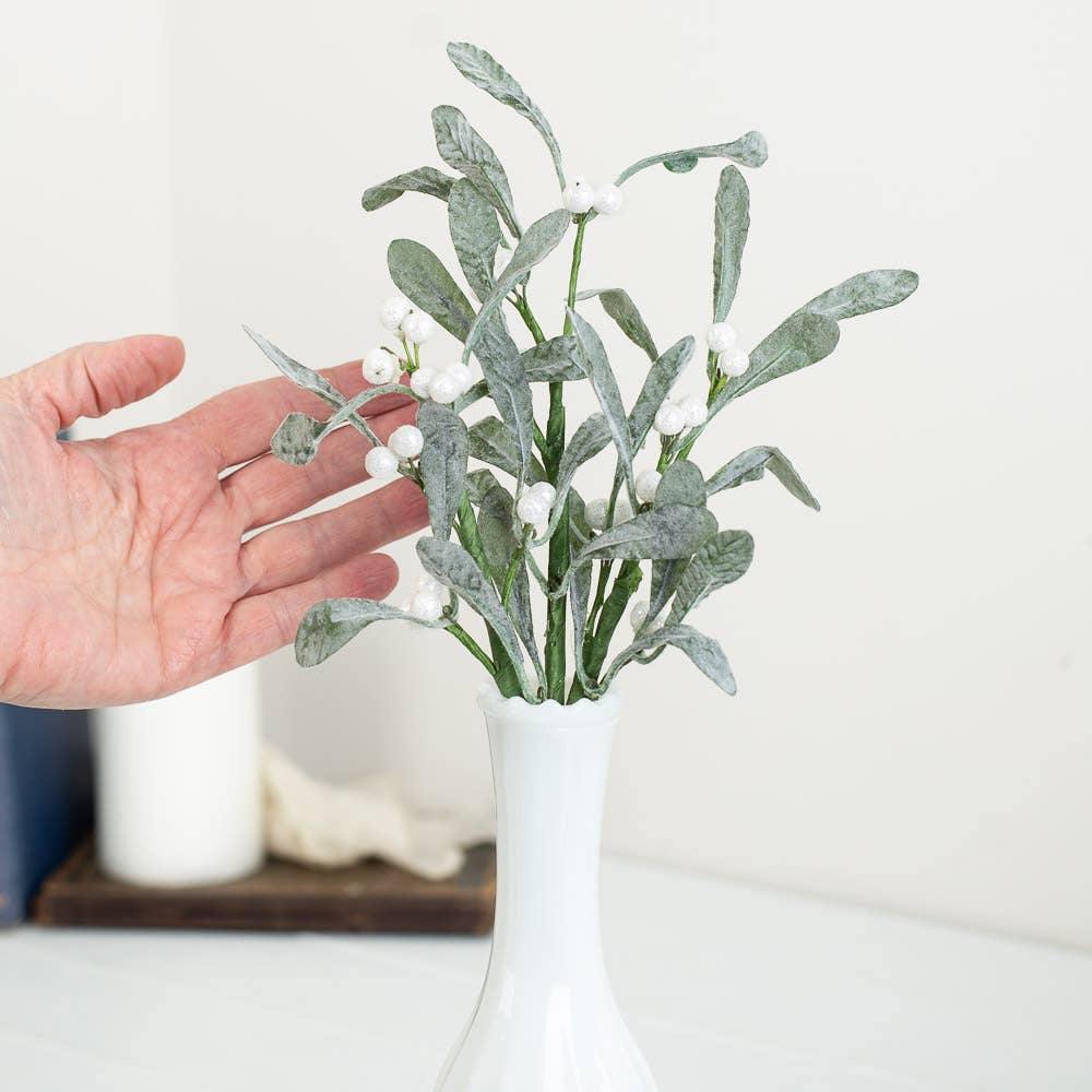 Artificial Mistletoe Stem for Christmas Holiday Decorations