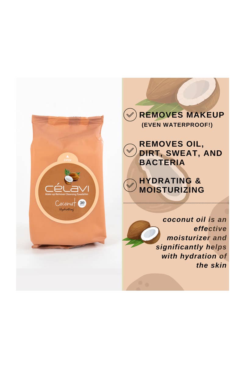 Coconut Makeup Cleansing Towelette - 6pc