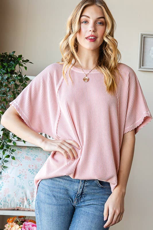 URBAN RIBBED TOP: LAVENDER
