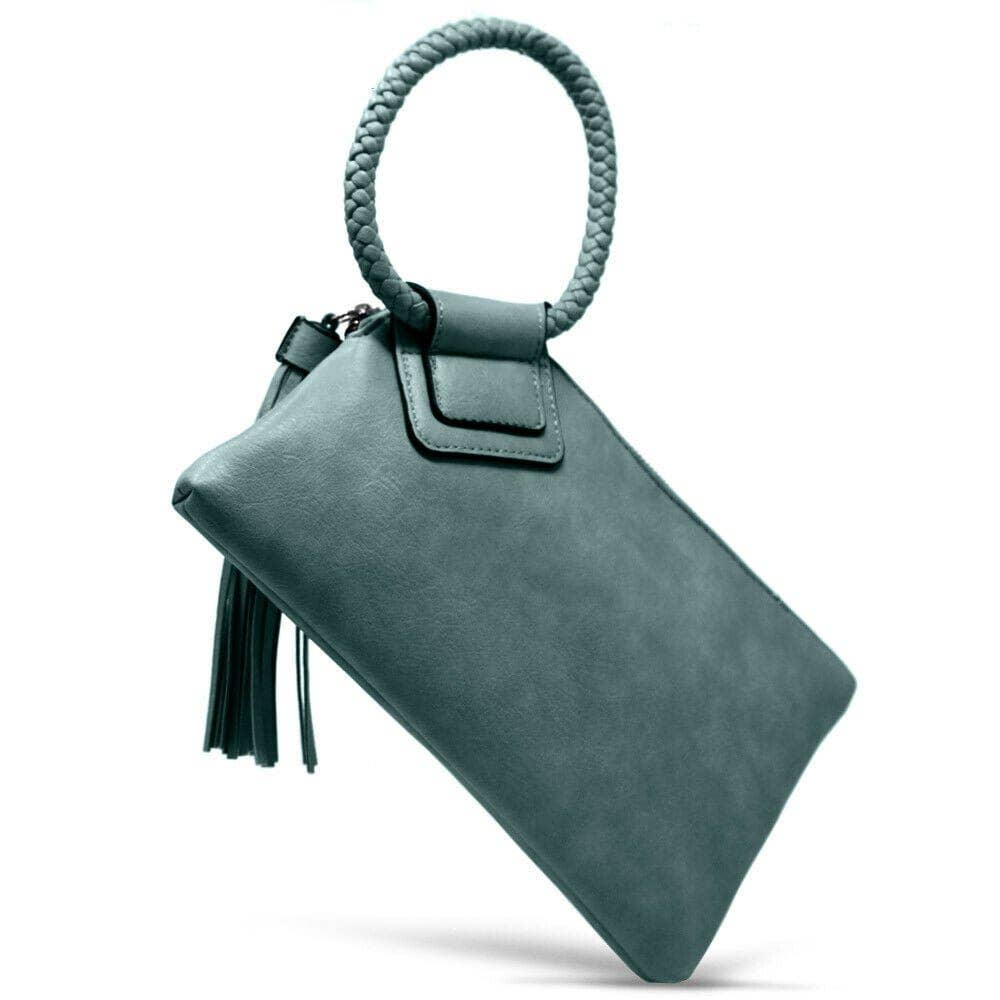 JYM0346 Soft Vegan Leather Wristlet/Clutch: Brown
