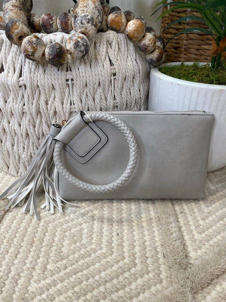 JYM0346 Soft Vegan Leather Wristlet/Clutch: Brown