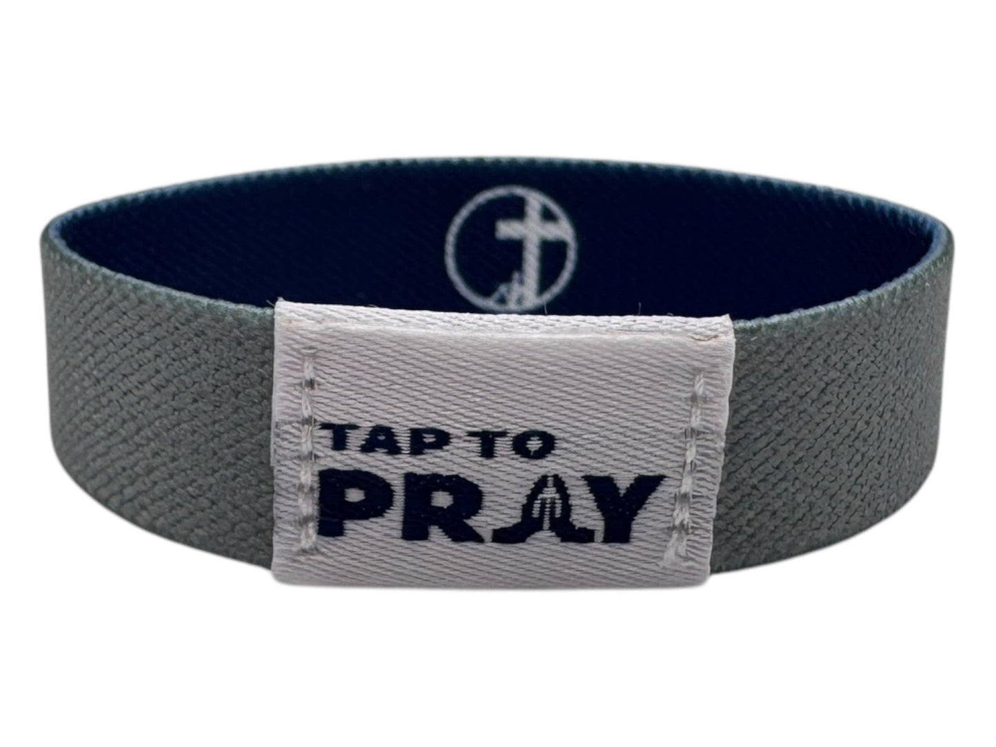 Tap To Pray™ Wristbands - Navy & Grey: Medium