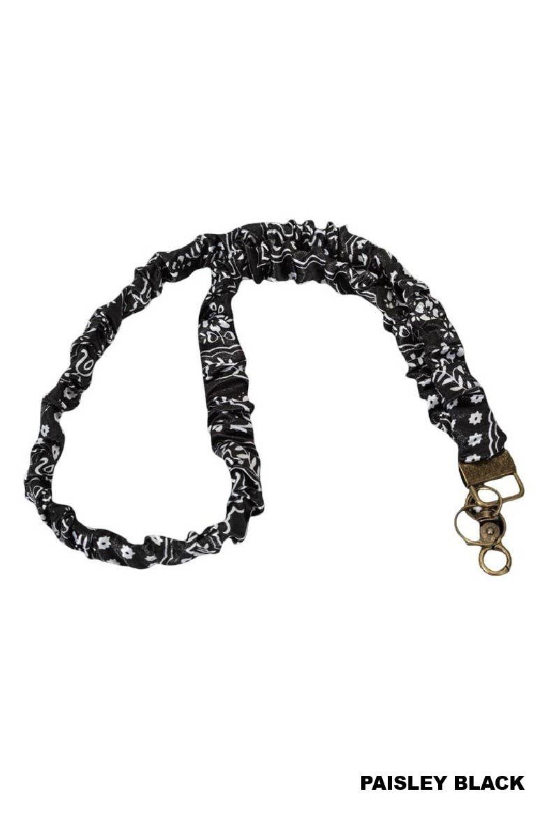 Trendy Scrunchie Lanyard: CHECKERED BLACK