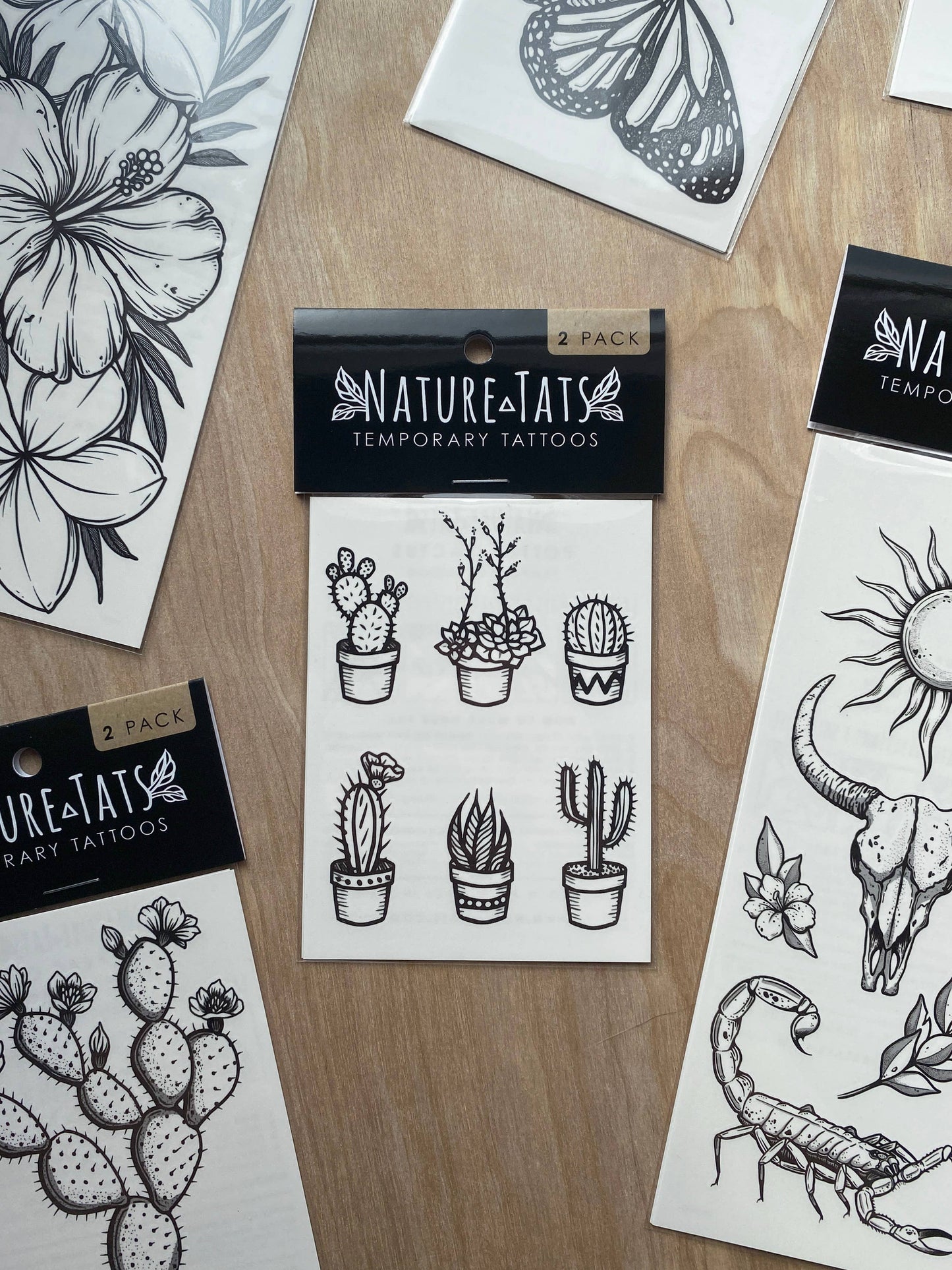 Potted Cactus Temporary Tattoo: 1-Pack